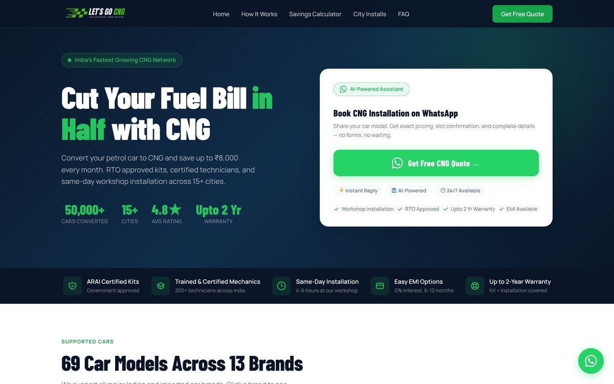 LetsGO CNG website built by GMB Consult